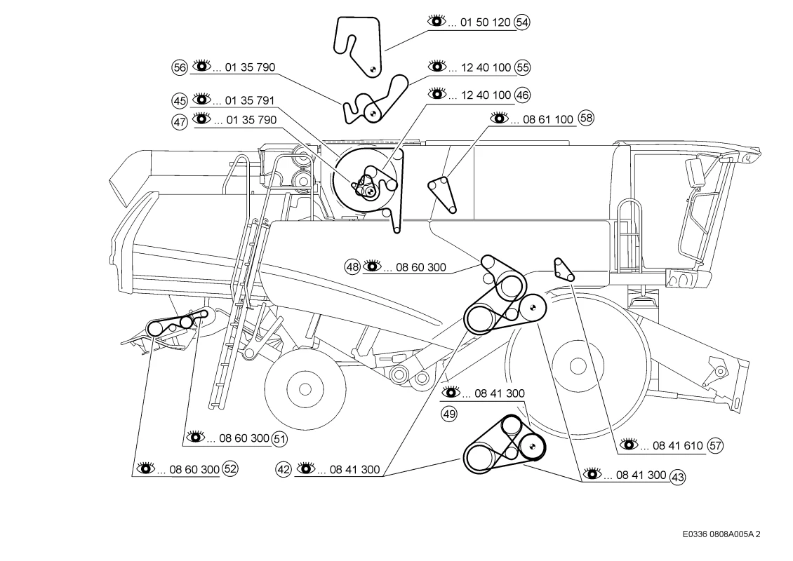 Элементы Привода. Запчасти для комбайнов TUCANO 580-570 № машины C3800011 - C3899999